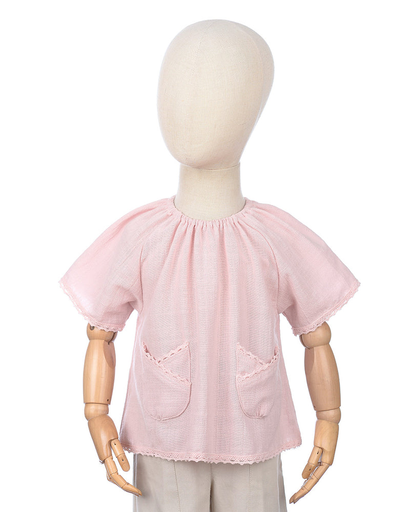 Joana Tulip Pocket Blouse in Pink