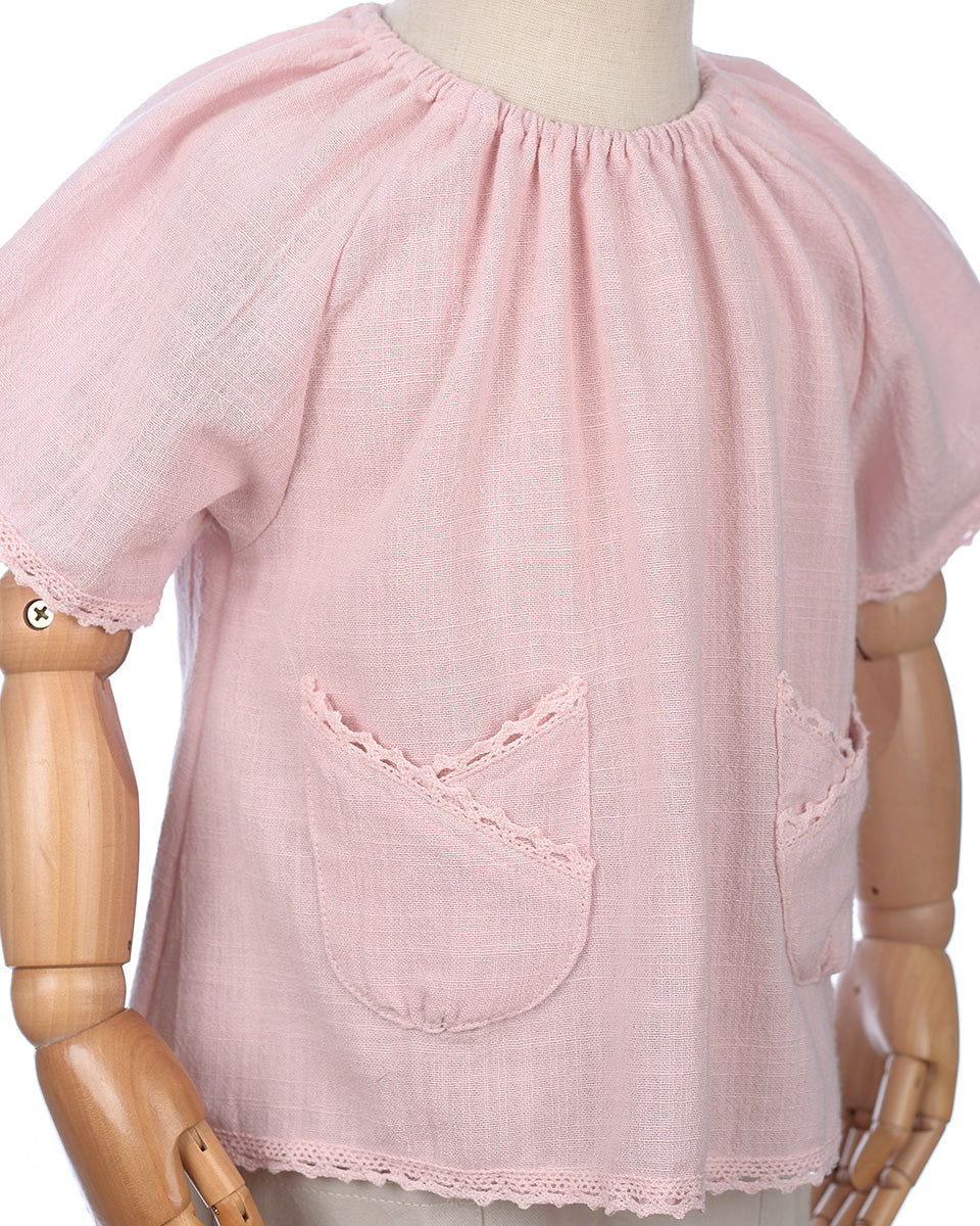 Joana Tulip Pocket Blouse in Pink