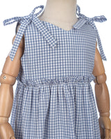 Algavre Summer Dress in Gingham Blue