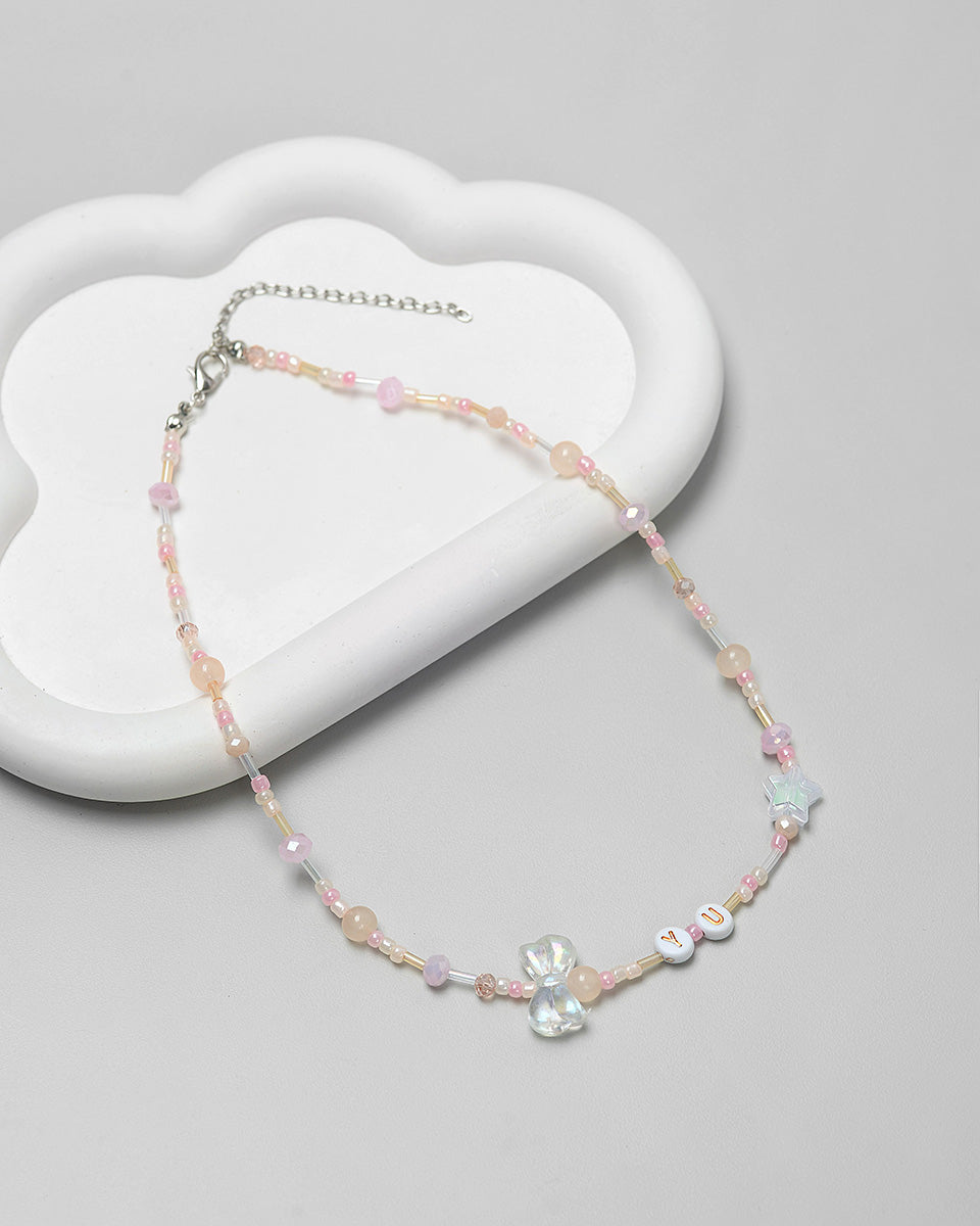 Coquette Necklace in Pink