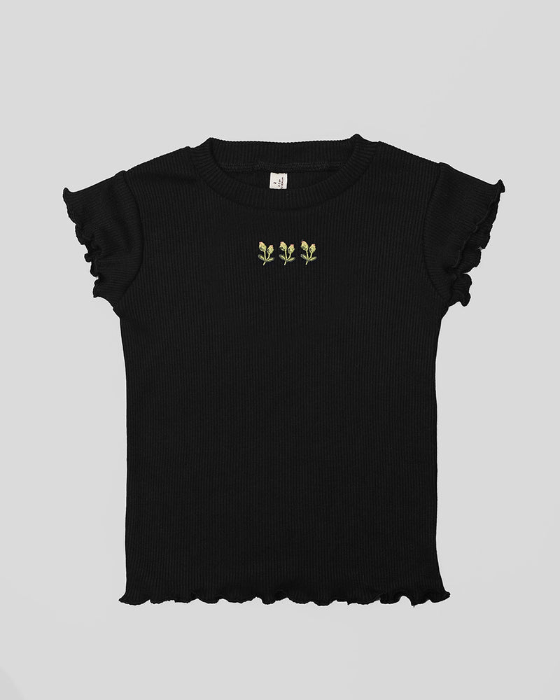 Catia Rib T-Shirt in Black