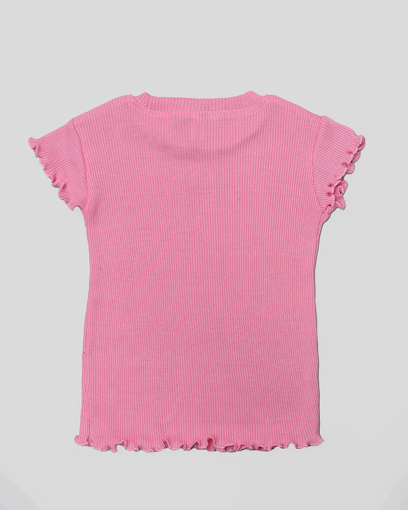 Catia Rib T-Shirt in Pink