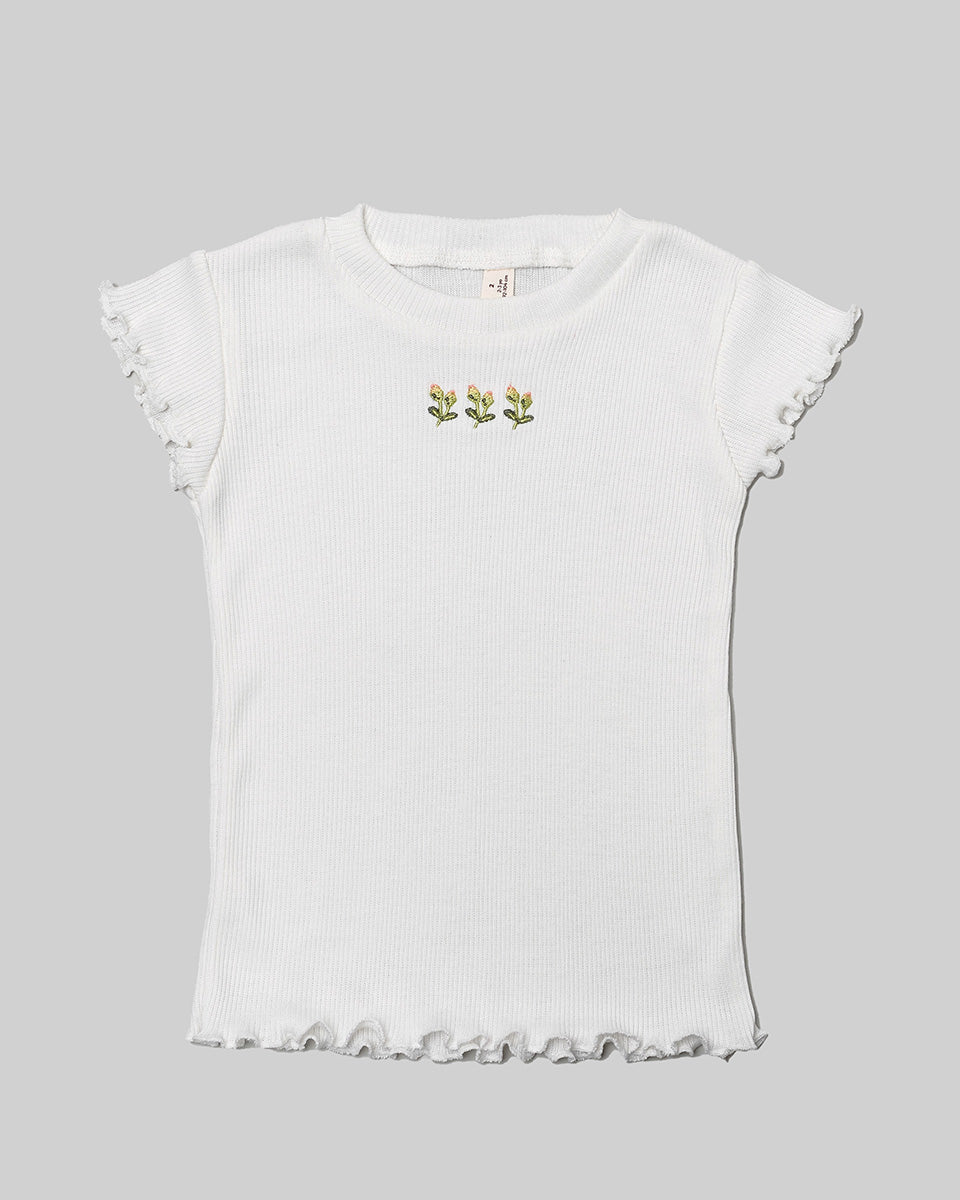 Catia Rib T-Shirt in Broken White