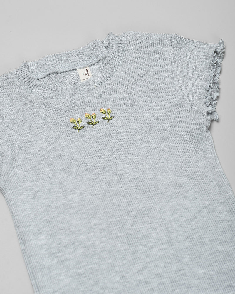 Catia Rib T-Shirt in Grey