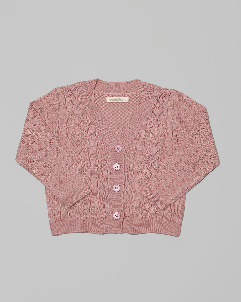 Emily V-Neck Cardigan in Pink