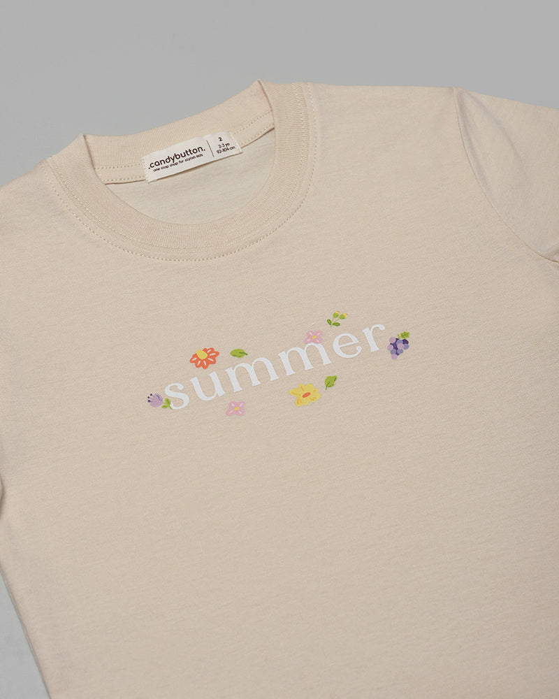 T-shirt : Summer Girl in Cream