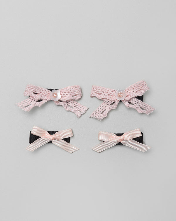 Amara Bow Mini Hairpin in Pink