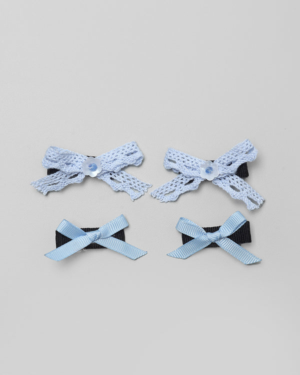 Amara Bow Mini Hairpin in Blue