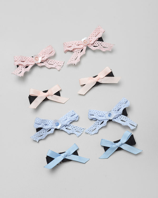 Amara Bow Mini Hairpin in Blue