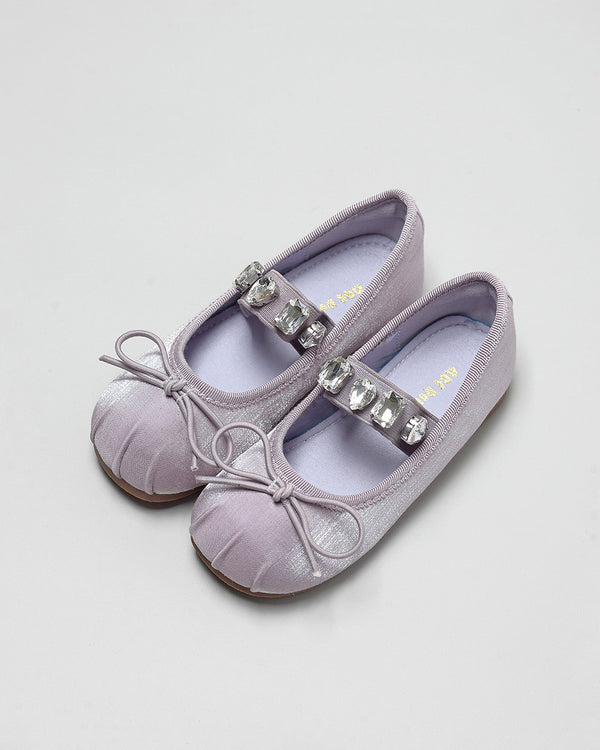 Cassia Crystal Ballerina Shoes in Purple