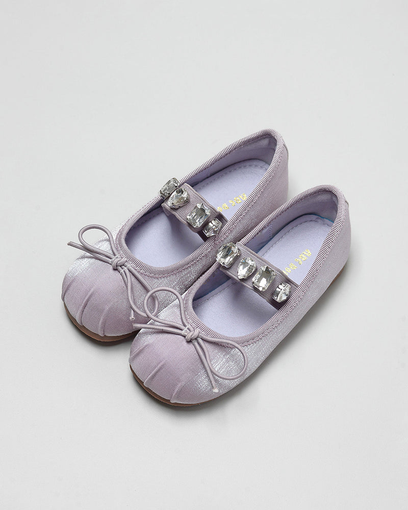 Cassia Crystal Ballerina Shoes in Purple