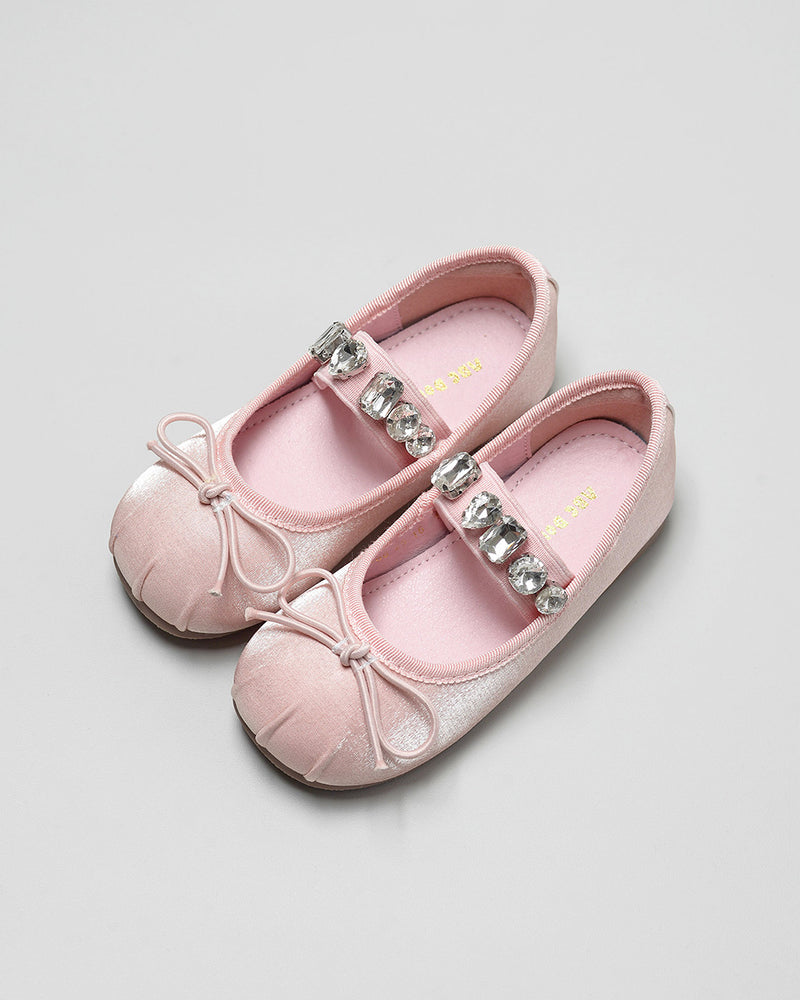 Cassia Crystal Ballerina Shoes in Pink