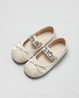 Cassia Crystal Ballerina Shoes in White