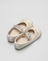 Cassia Crystal Ballerina Shoes in White