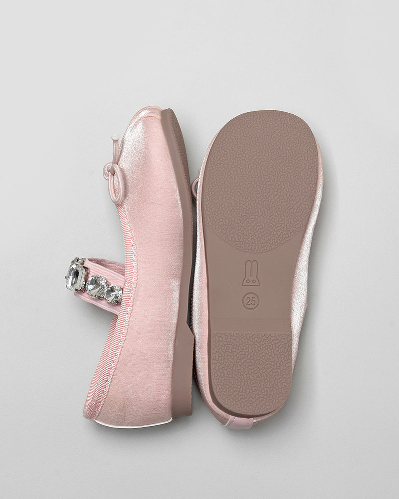 Cassia Crystal Ballerina Shoes in Pink