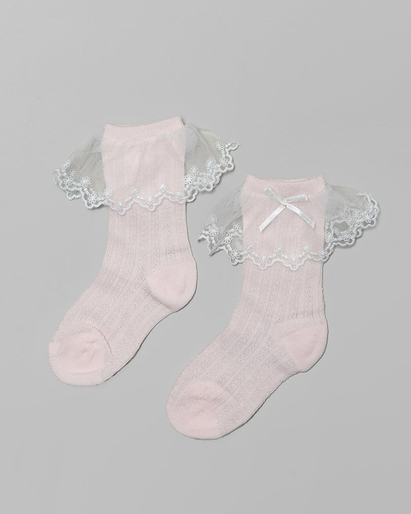 Yeji Lace Socks in Pink