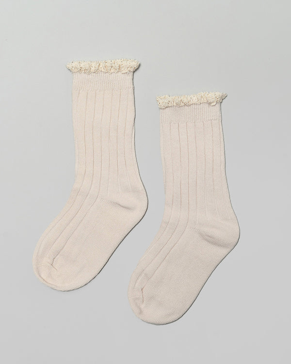 Odette Ruffle Socks in Cream