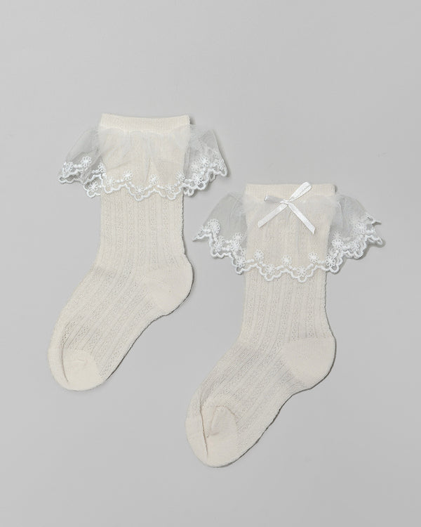 Yeji Lace Socks in Broken White