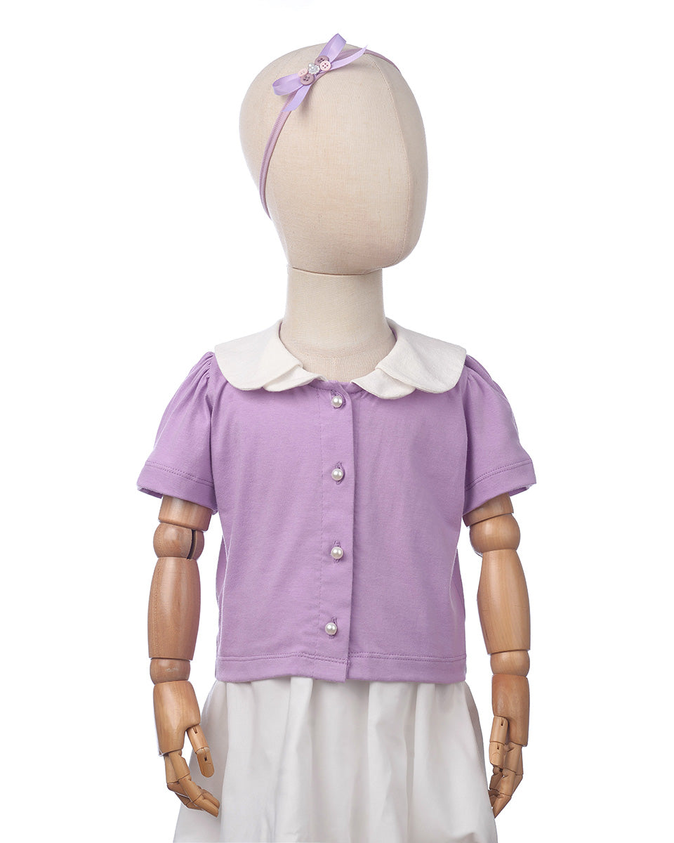 Harriette Collar Blouse in Lilac