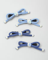 Indigo Bow Hairpin in Light Denim