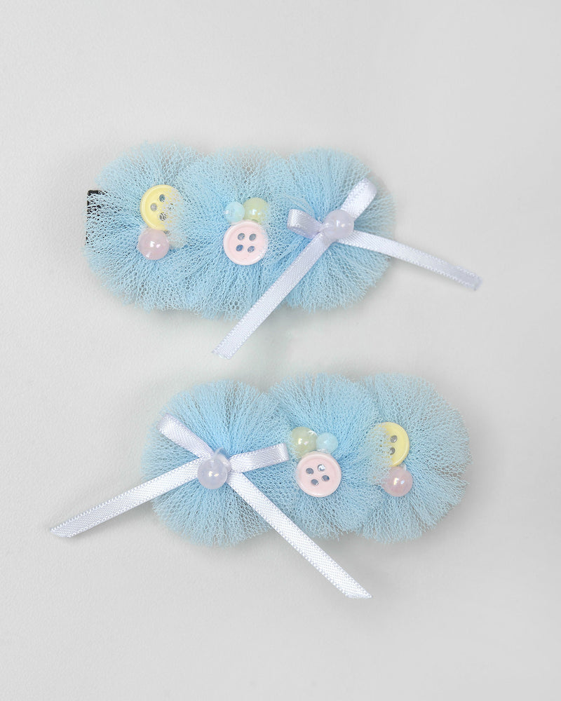 Kinsky Tulle Hairpin in Blue