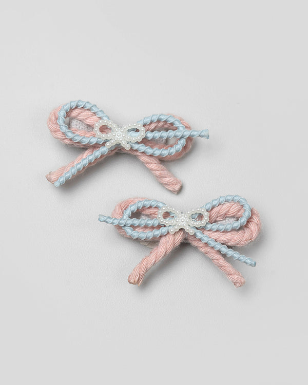 Vida Bow Mini Hairpin in Pink