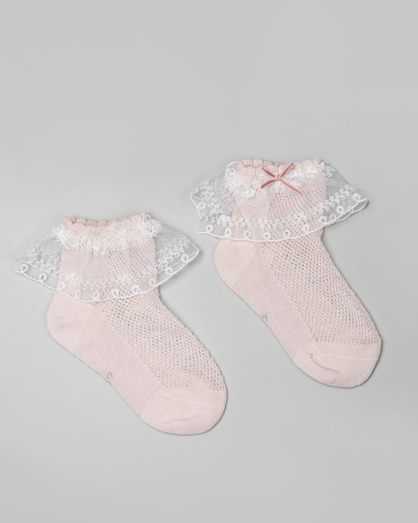 Camille Lace Socks in Blush