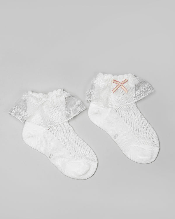 Camille Lace Socks in White