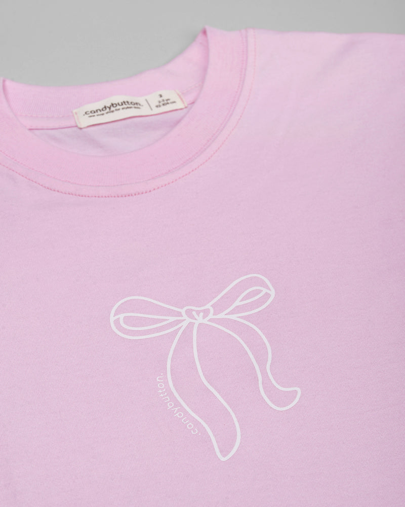 Ribbon T-shirt Girl in Pink