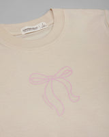 Ribbon T-shirt Girl in Cream