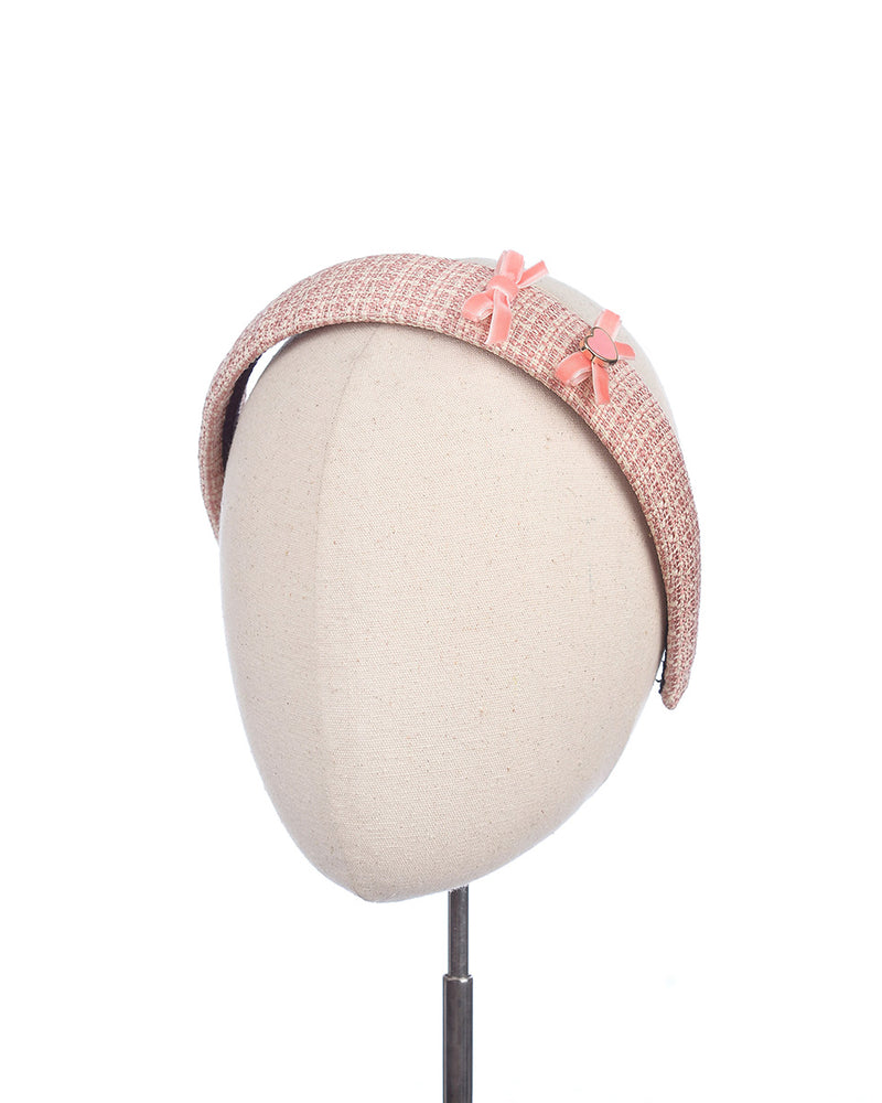 Patrice Tweed Headband in Pink