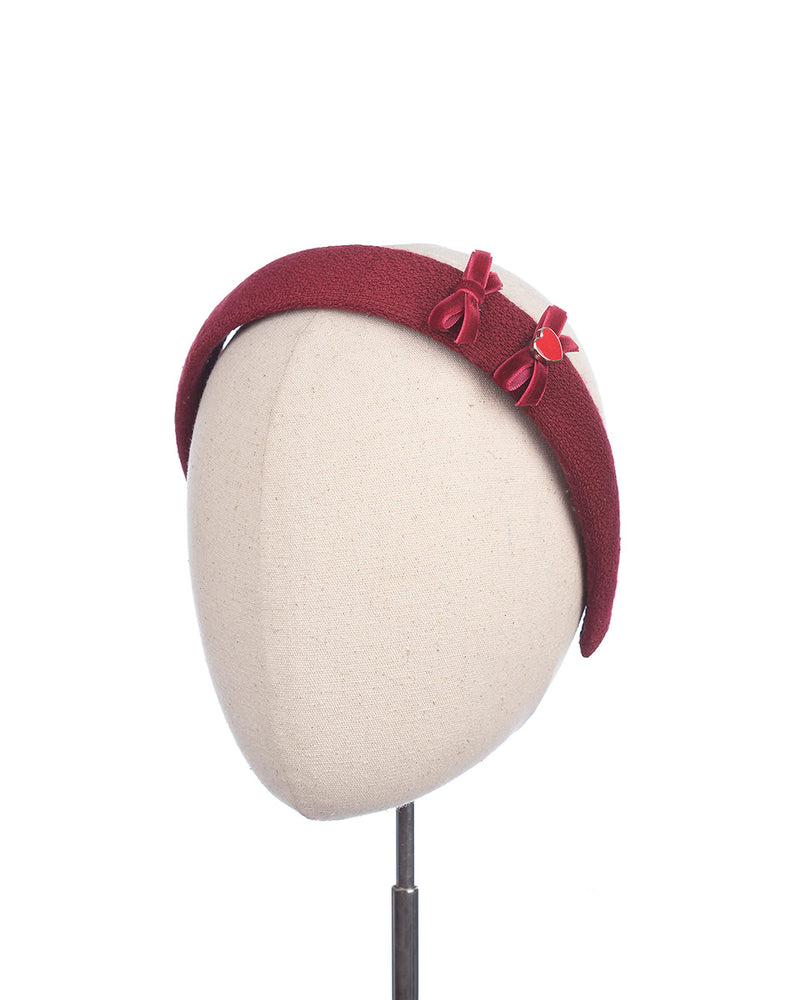 Patrice Tweed Headband in Red