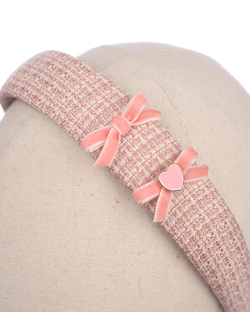 Patrice Tweed Headband in Pink