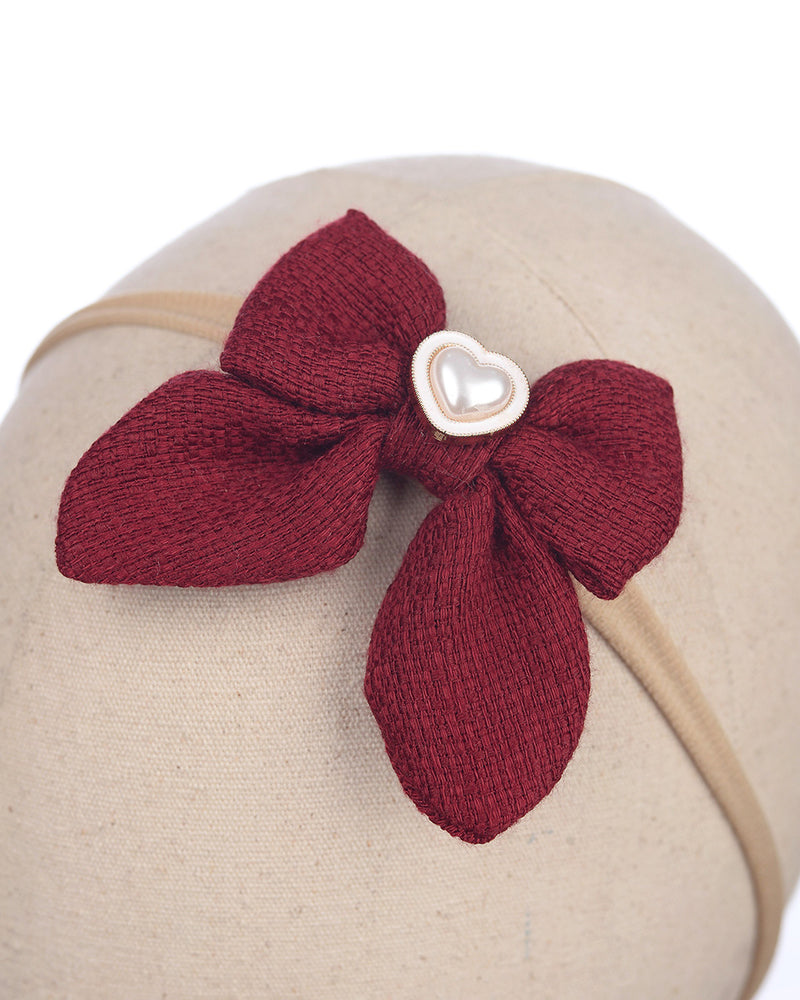 Amelie Tweed Bow Red