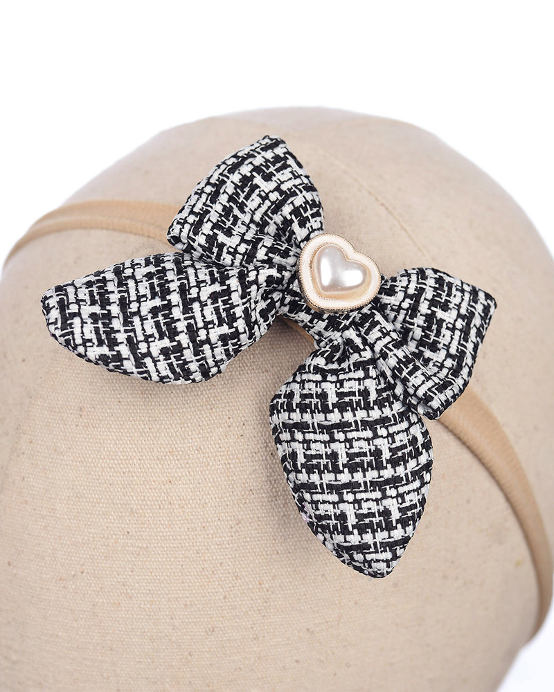 Amelie Tweed Bow Black