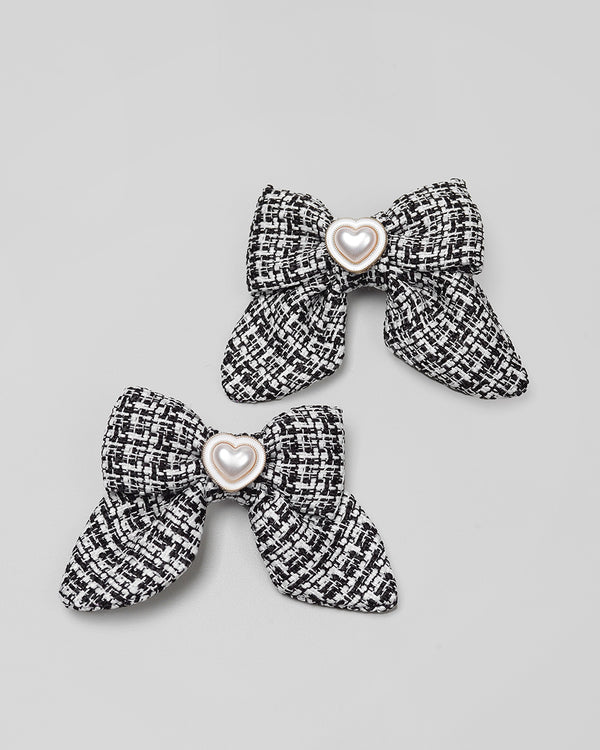 Amelie Tweed Bow Black