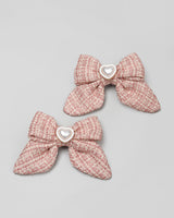 Amelie Tweed Bow Pink