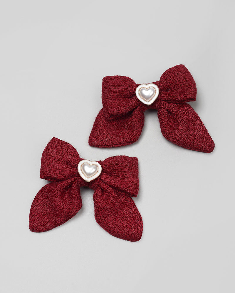 Amelie Tweed Bow Red