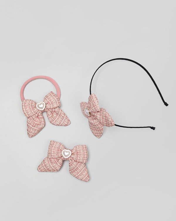 Amelie Tweed Bow Pink