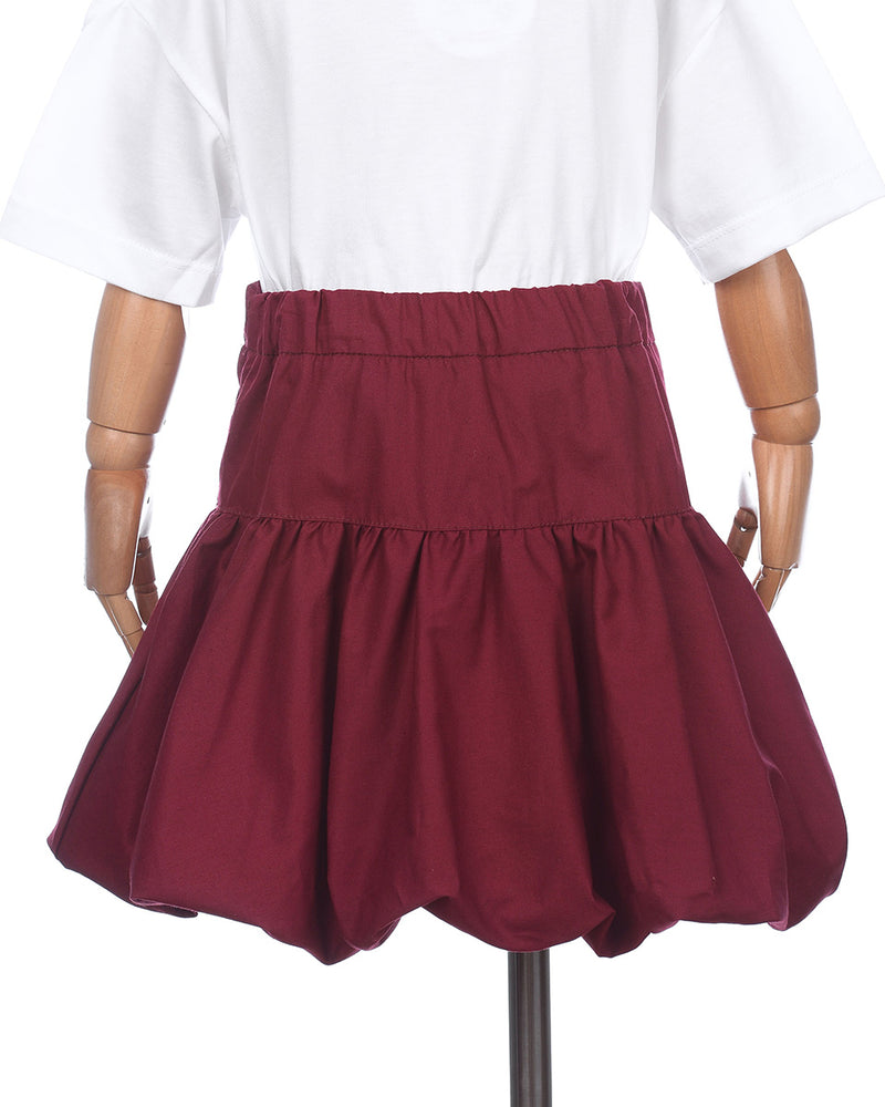 Harmonious Balloon Skirt in Maroon