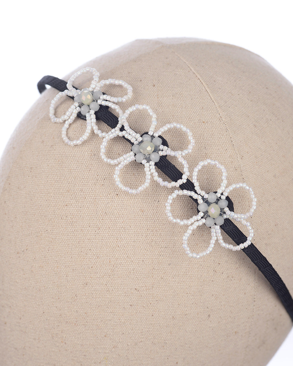 Dalila Metal Headband in White