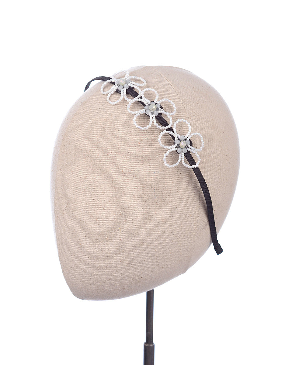 Dalila Metal Headband in White