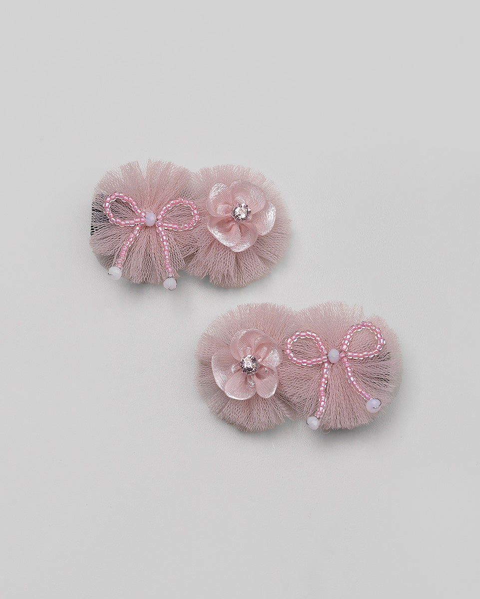 Aretha Tulle Hairpin in Pink