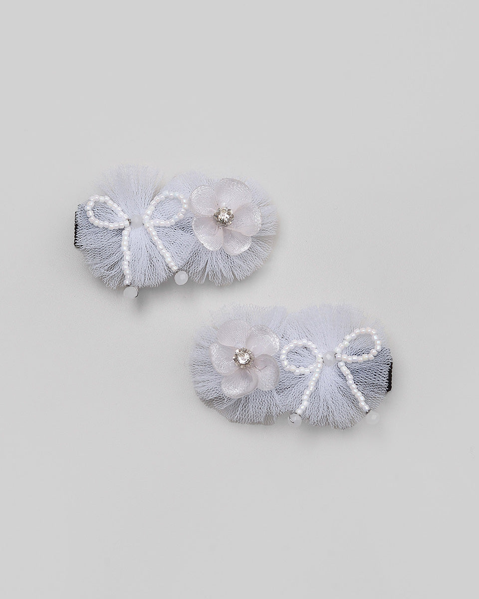 Aretha Tulle Hairpin in White