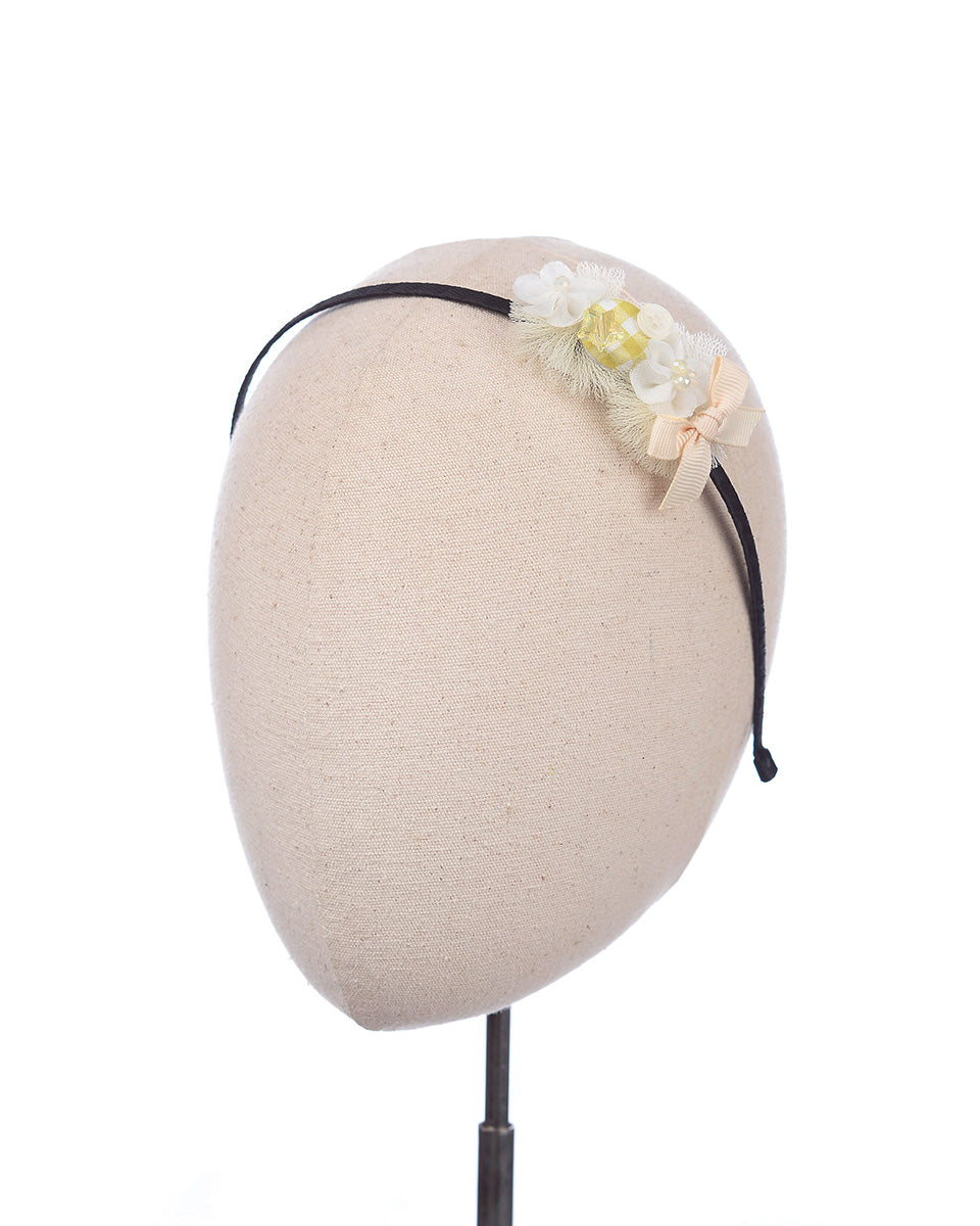 Elloria Tulle Headband in Yellow