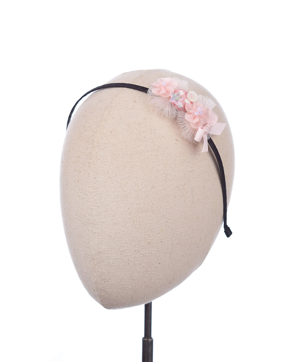 Elloria Tulle Headband in Pink