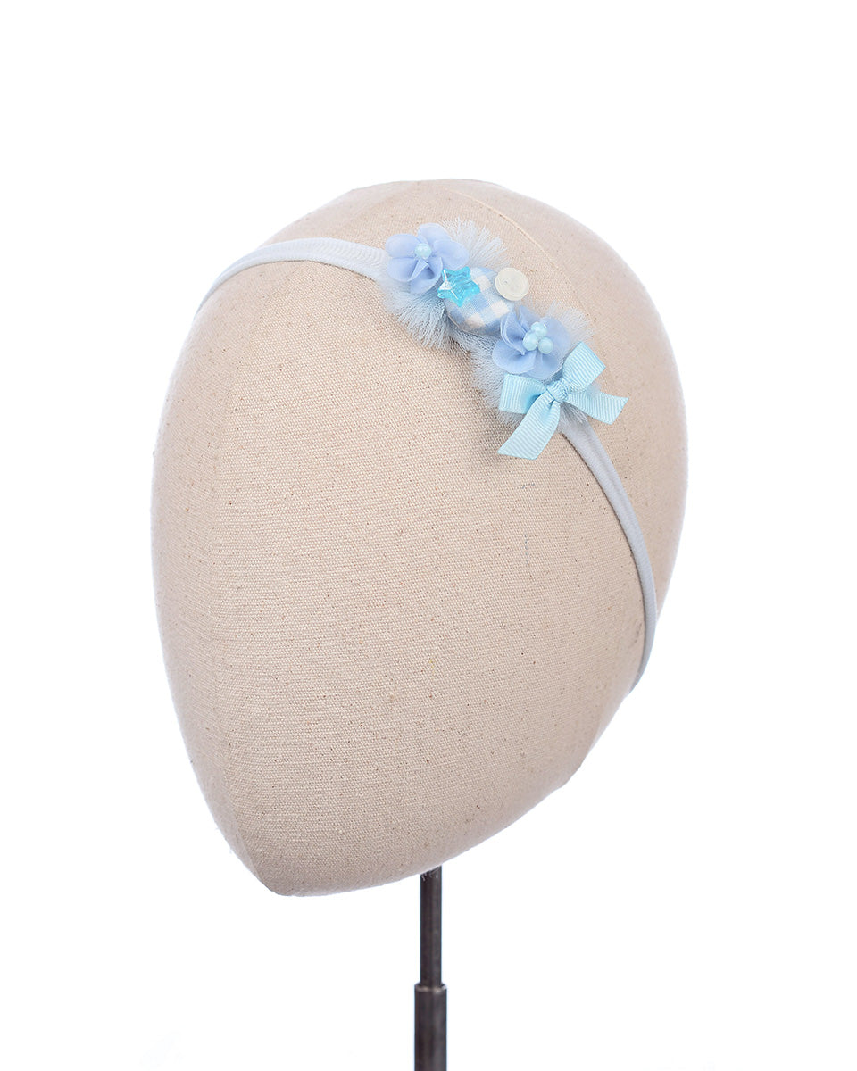 Elloria Tulle Headband in Blue