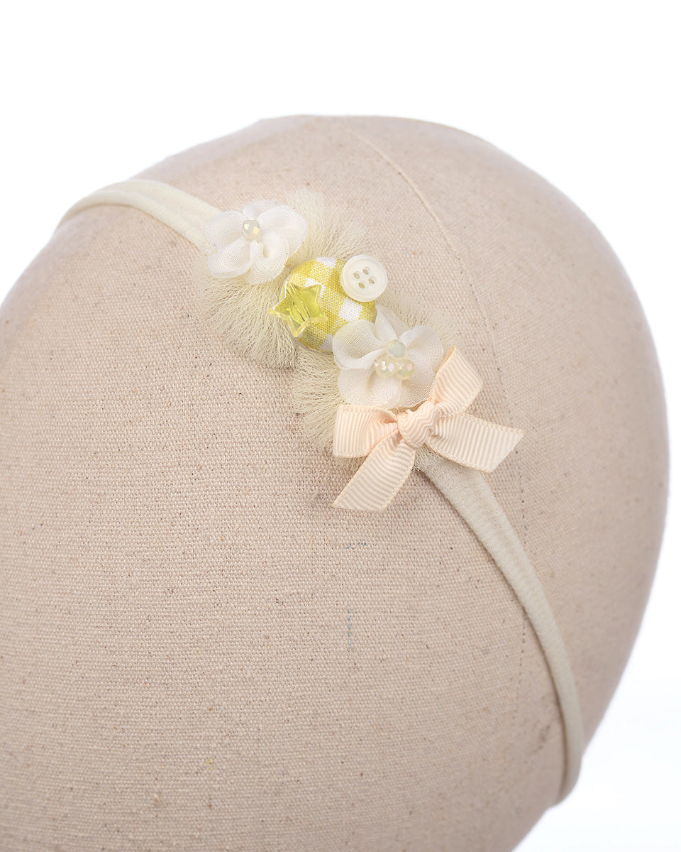 Elloria Tulle Headband in Yellow