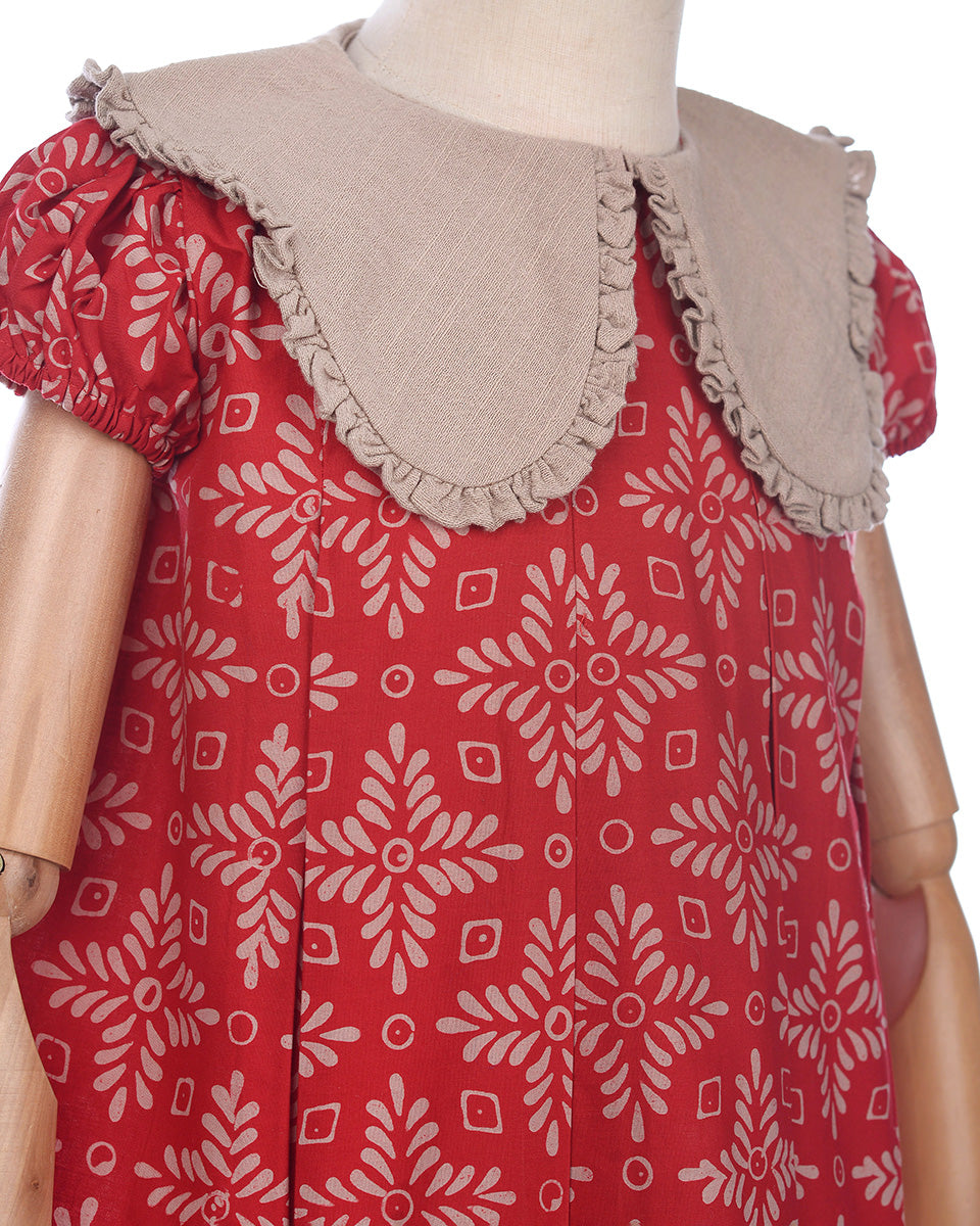 Lestari Batik Collar Blouse in Red