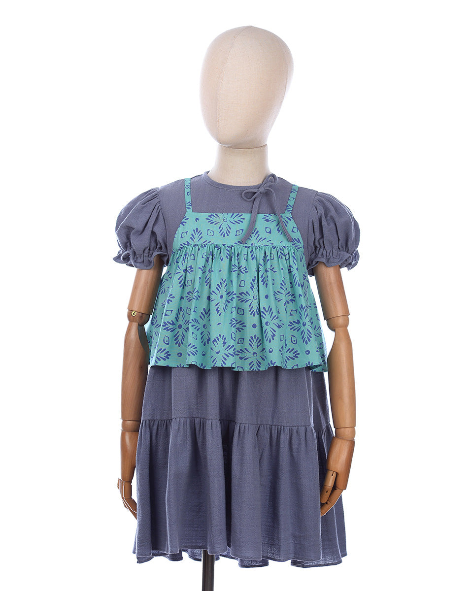 Merona Batik Set Dress in Aqua Slate